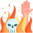 Icon with hellish mountain